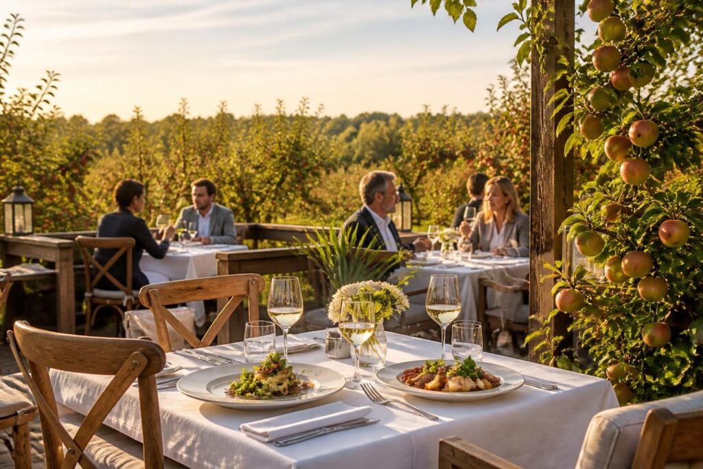 découvrez les terrasses de pommiers : consultez le menu, lisez les avis et réservez votre table dans ce restaurant convivial offrant une expérience culinaire unique.
