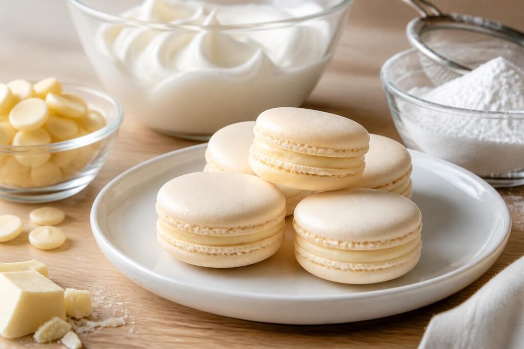 découvrez la recette des macarons au chocolat blanc inspirée de pierre hermé pour un dessert gourmand et raffiné à réaliser facilement chez vous.