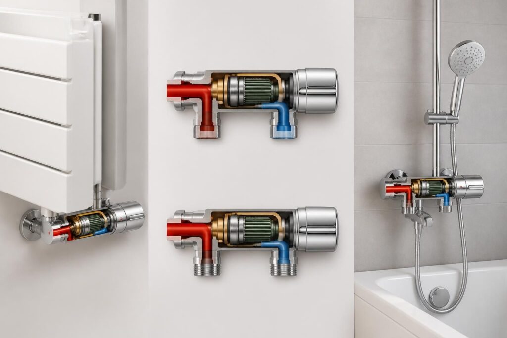 découvrez un schéma clair et simple pour comprendre le fonctionnement du robinet thermostatique sur radiateur et douche, essentiel pour un meilleur contrôle de la température et des économies d'énergie.